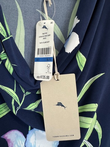Tommy Bahama Women's Acqua Dei Fiore Dress XL NWT Island Navy - Picture 5 of 5
