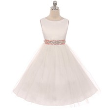 IVORY Size 6 A-Line Flower Girl Dress Bridesmaid Party Formal Recital Birthday