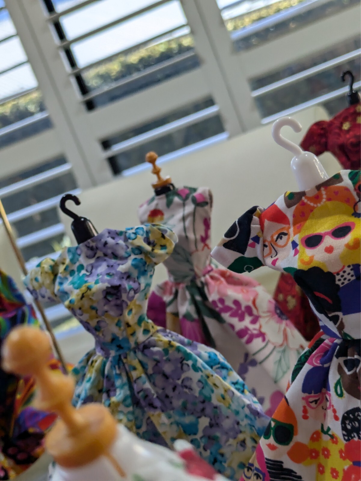 Summer Cotton Dresses with Splashes of Colour to Fit 12 inch Dolls NO