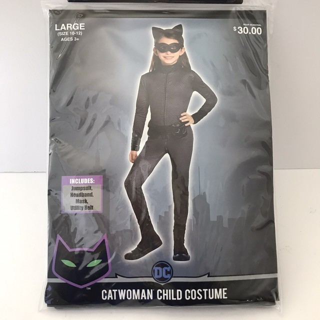 Catwoman Child Costume Large 10 12 Cat Costume Pretend Play Dress Up
