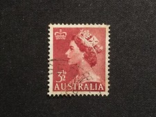 1953 AUSTRALIA QUEEN ELIZABETH DEFINITIVES COFA WMK 3½D RED QEII - FINE USED
