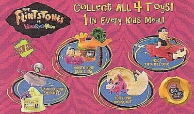 2000 FLINTSTONES VIVA ROCK VEGAS BURGER KING KIDS MEAL TOYS - U PICK