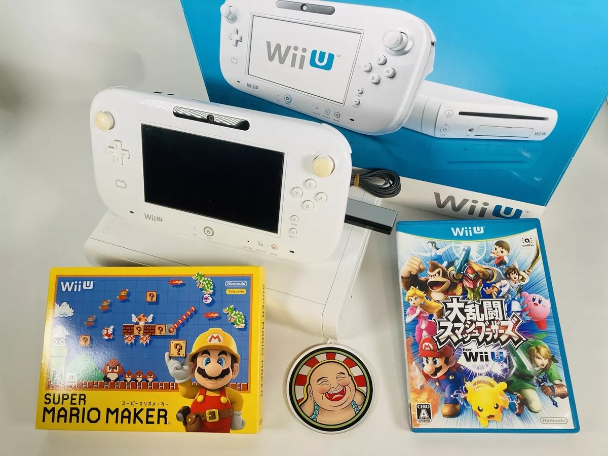 Lot de jeux console Nintendo Wii U 8 Go blanc Super Mario Maker Smash Bros  Japon