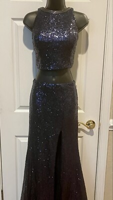 open lace back dress Madeline Gown A Line Satin Sexy and Flowy Prom and Bridesmaid Dress Medium / Gold main image 1