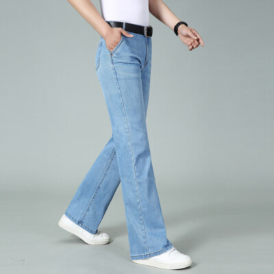 Herren Freizeit Stretch Gerades Bein Jeans Hose Slim Retro Denim Hose Lange Hose