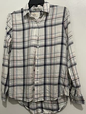 Marine Layer Women’s Plaid Shirt Red White & Blue Button Up Size XSmall