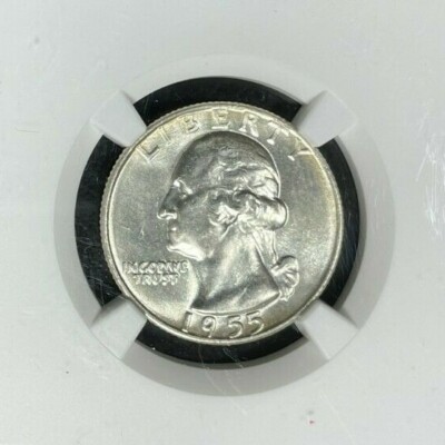 1955-D WASHINGTON SILVER QUARTER ~ NGC - MS 65 ~BEAUTIFUL COIN