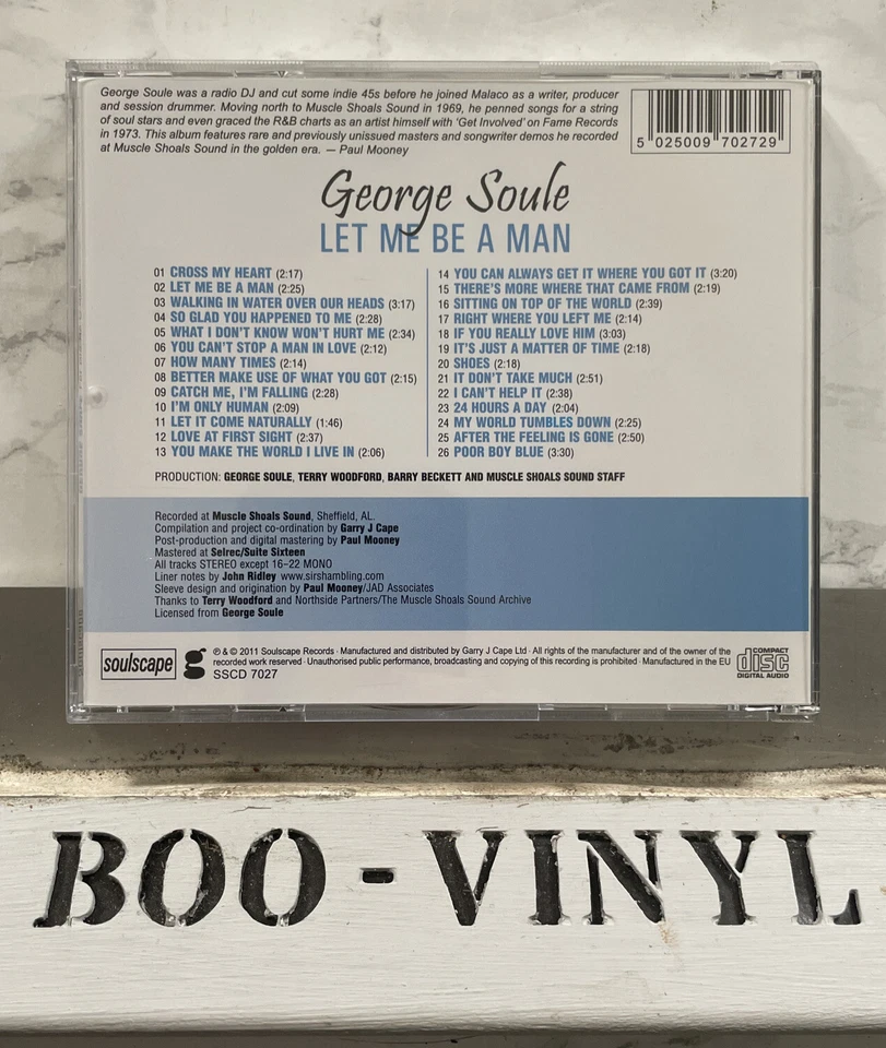 GEORGE SOULE -Let Me Be A Man - Southern Soul CD (Soulscape) 70s NM / EX Foto 2 de 2