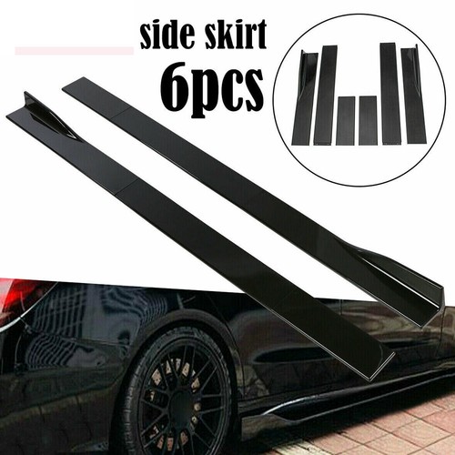 For Seat Ibiza Leon Toledo 86.6" Side Skirts Extension Rocker Panel Glossy Black - Picture 3 of 10