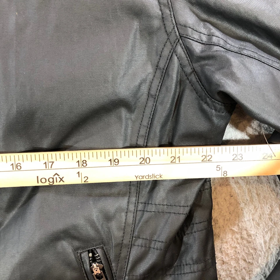 Chaqueta de bombardero negra vintage Fox Racing para hombre XL de lona de algodón encerado café corredor Foto 3 de 4