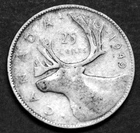 1949 25¢ silver proof like coin with great details