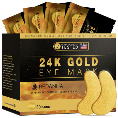 24K Gold Under Eye Patches Collagen Hyaluronic Dark Circle Hydrating