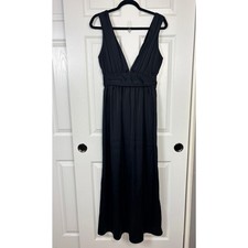 Forever 21 V Neck Black Maxi Dress Size Small