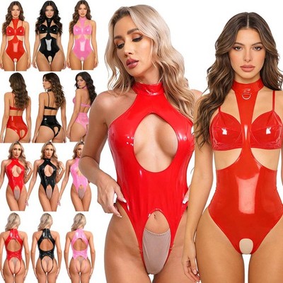 Damen Bodycon Teddy Zweiteiler Babydoll Nightwear Unterwäsche Catsuit Dessous