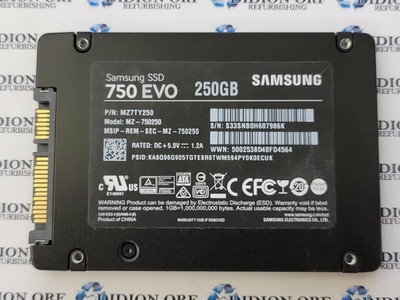 SAMSUNG 750 EVO 250GB 2.5'' SATA SSD MZ-750250, Grade B SKU 24339