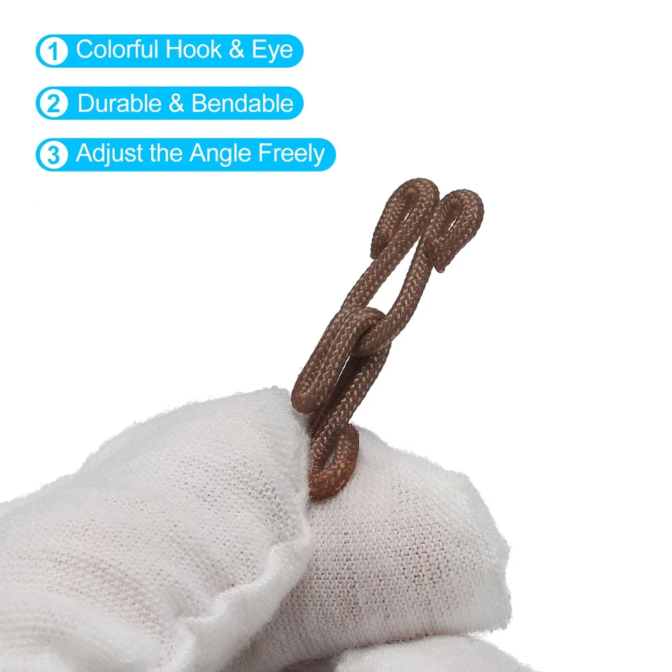 14 ganchos de coser y ojos cubiertos de poliéster marrón 27 mm de longitud Foto 4 de 4