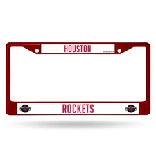 Houston Rockets NBA Red Painted Chrome Metal License Plate Frame