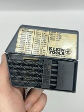 Vintage Klein Tools Regular-Point Drill-Bit Set, 13-Piece, Made in USA