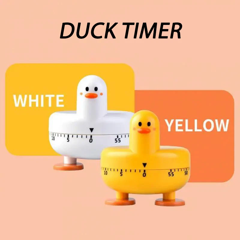 Cute Duck Baking Timer, Desktop Timer, No Batteries, Non-Slip Feet