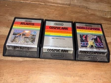 Lot of 3 Atari 2600 IMAGIC Games - Atlantis, Cosmic Ark & Riddle of the Sphinx