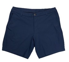 Lululemon Men  s ABC Shorts Casual Chino Size 34 Performance Golf Navy Inseam 8  