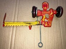 VINTAGE MARX TIN LITHO SICKLE BAR MOWER