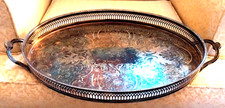 SHEFFIELD HEAVY SILVER PLATED GALLIERED SERVING TRAY