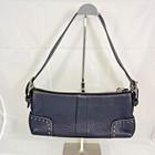 Coach Vintage 5052 Shoulder Bag Pouch Grained Leather Black Authentic