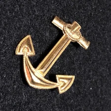 US Navy Anchor Symbol Pin 1/20 10k GF Blackinton USN Military Lapel Uniform Hat
