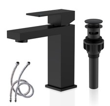 KENES Matte Black Single Handle Bathroom Sink Faucet, Stainless Steel Vanity...