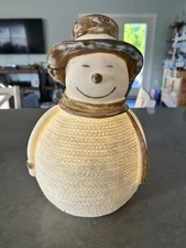 Barbara King Illuminated Sandstone Snowman Embossed Color Morphing Or Warm White