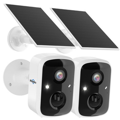 Hiseeu 4MP Wireless Solar Überwachungskamera Außen Farbe Nachtweiß 