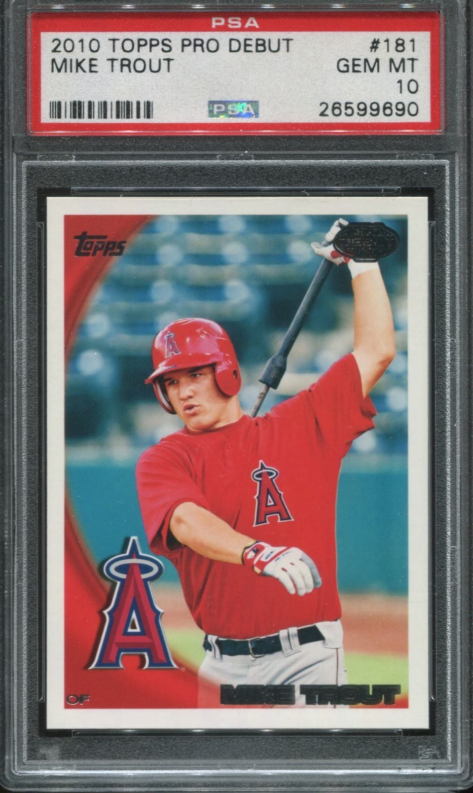 2010 Topps Pro Debut Mike Trout #181 Rookie RC PSA 10