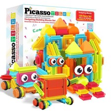 PicassoTiles 120pcs Hedgehog Interlocking Building Blocks Tiles Construction ...