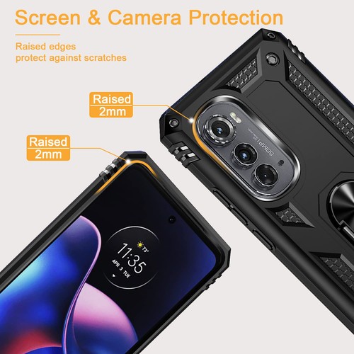 Funda para Motorola Edge 2022 con 2 Piezas Protector Pantalla Cristal Templado, [Mili... - Imagen 4 de 8
