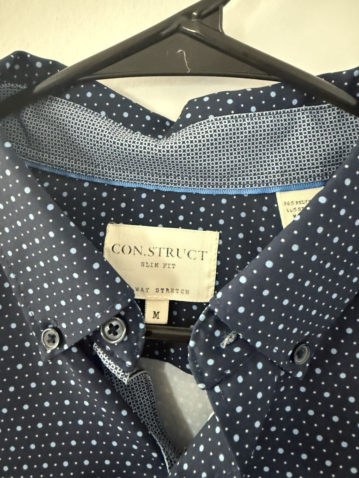 Construct Button-Up Shirt Medium White/Blue Flora… - image 1