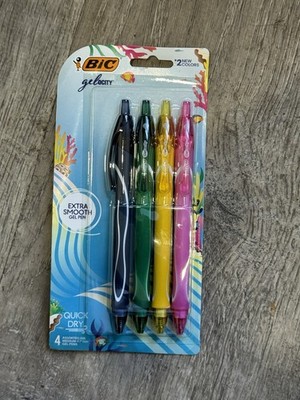 BIC Gelocity 0.7 Retractable Assorted Quick Dry Smooth Gel Ink Pen, Pack of 4