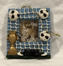 Soccer Mini Picture Frame Ornament Christmas 3 inches by 2.5 inches