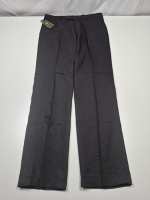Giorgio Inserti Dress Pants Mens 38x35 Black Linen Flat Front Cuffed Lined NWT