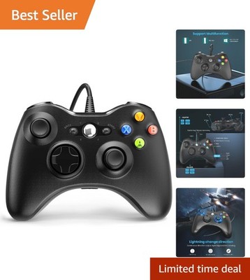 Ergonomic Wired Game Controller for Xbox 360 & PC   Dual-Vibration Turbo, 7.2ft