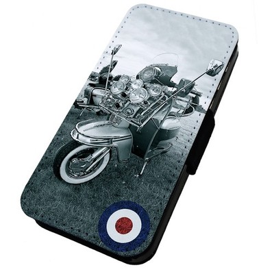 Bedruckte Flip Handyhülle iPhone, Samsung & Huawei Mod Scooter kleines Logo