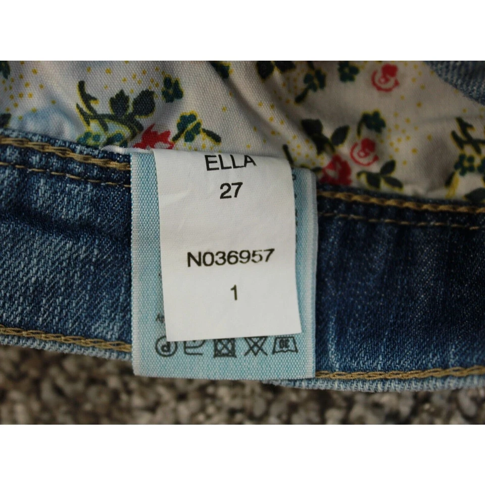 Mavi Ella 牛仔镂空短裤女式 27 中号水洗磨边下摆全新带标签 — 第 2/4 张图片