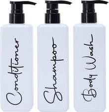 Luxury Spa-Inspired Shampoo and Conditioner Dispenser - Pump Bottles White