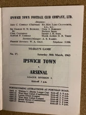Ipswich Town v Arsenal (Division One) 30/3/1963