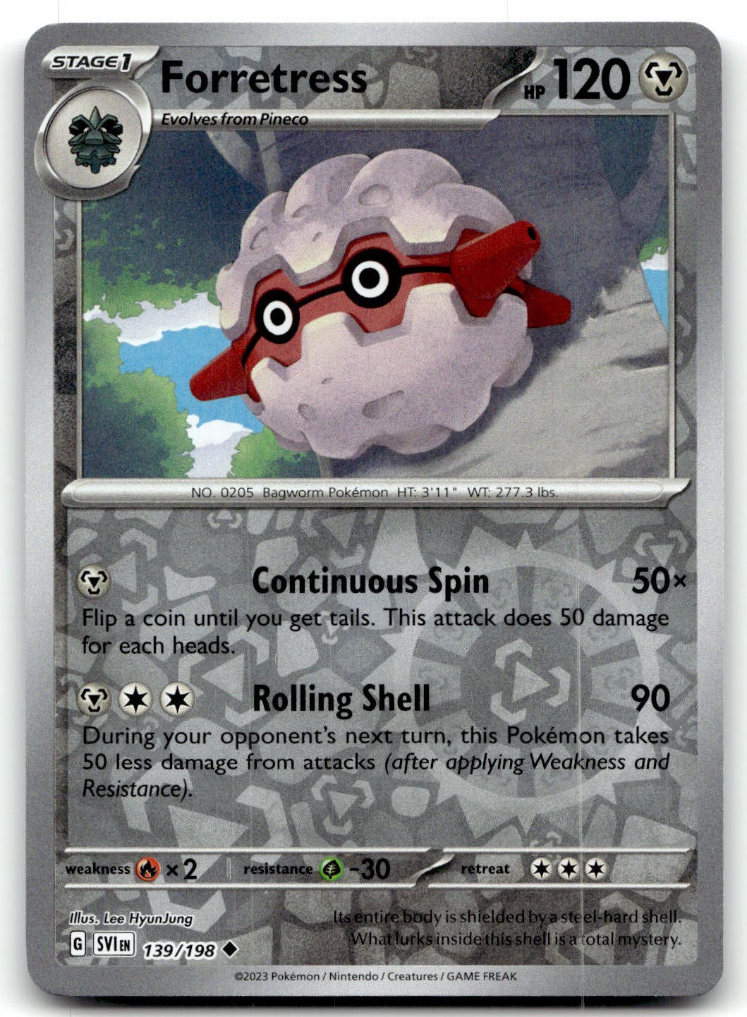 Forretress 139/198 SV01: Scarlet & Violet Base Set Uncommon Reverse Holo Pokemon