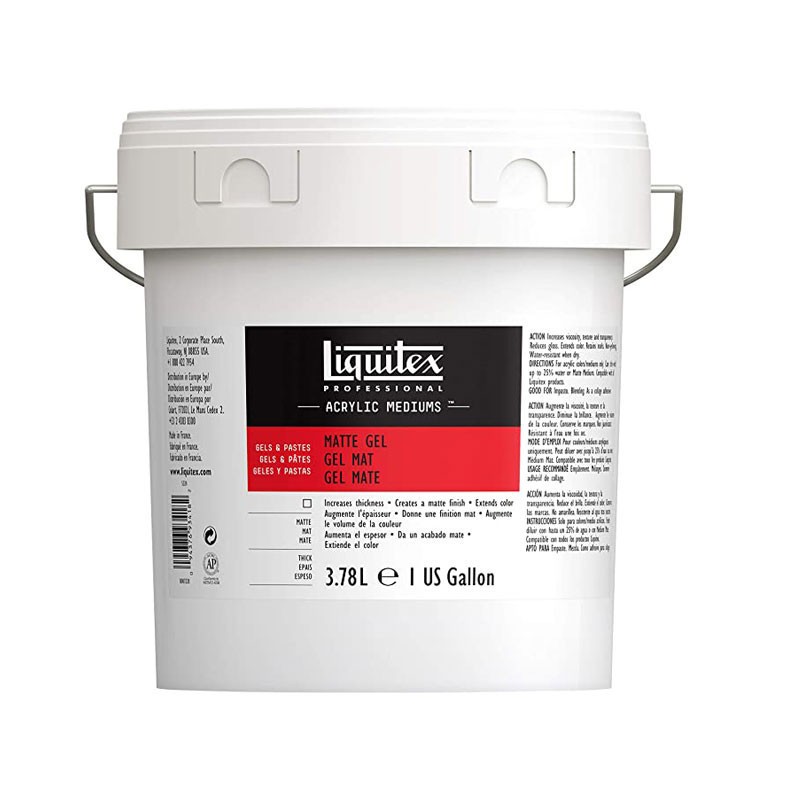 Médium gel mat Liquitex 3,78L pour opacifier et épaissir l'acrylique