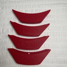 4 Lodge Assist Red Silicone Hot Pot Handle Holder Protects up to 450°F