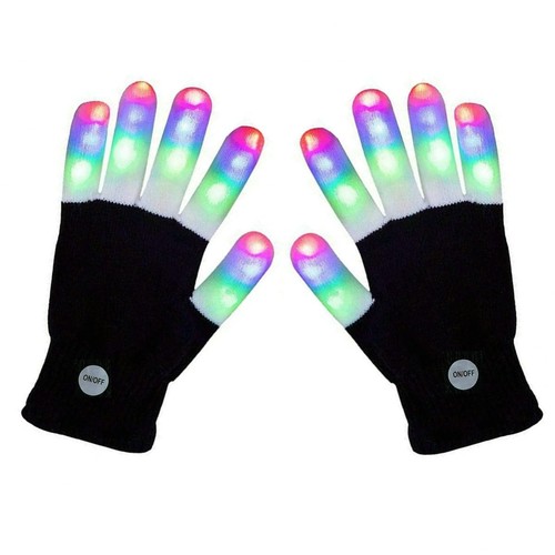 7 colors light show LED Gloves Rave Light Finger Lighting Flashing Glow Mitte...