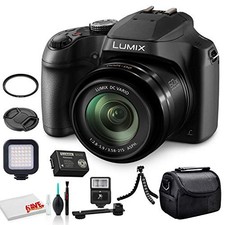 Panasonic Lumix DC-FZ80 Digital Camera (DC-FZ80K) Bundle +LED Video Light + Digi