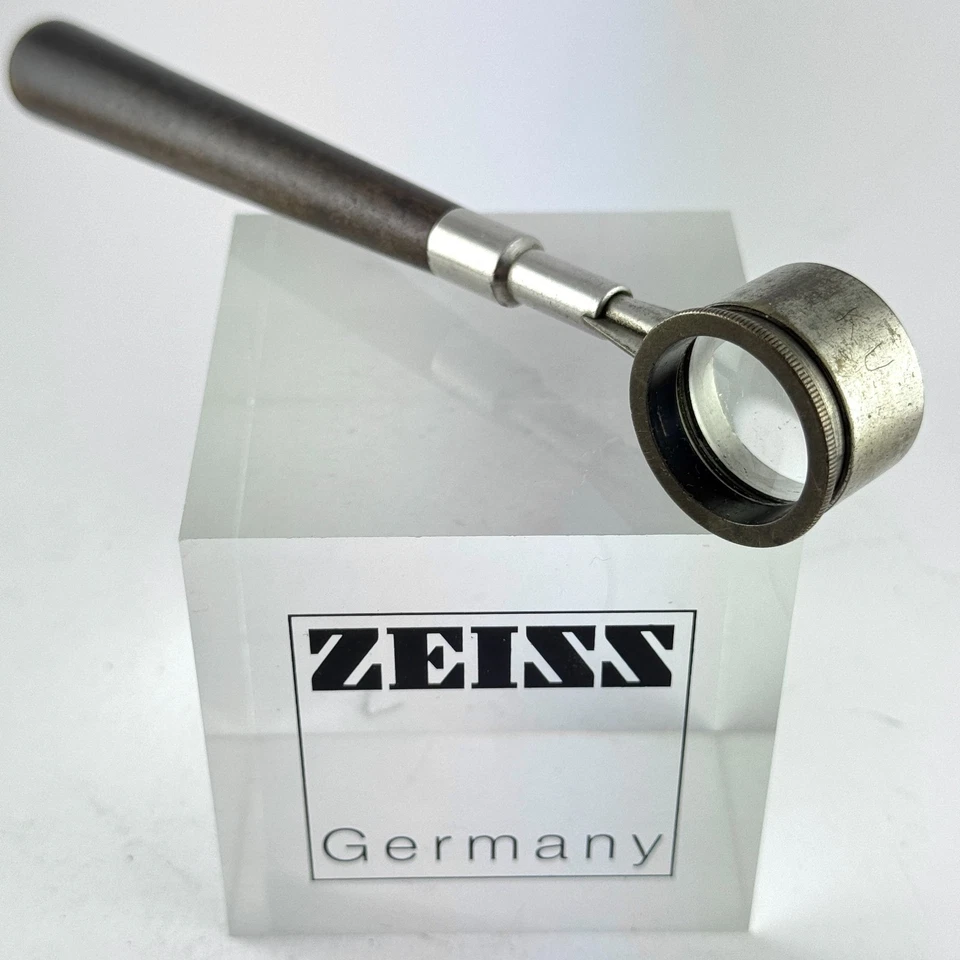 ultra rare vintage CARL ZEISS JENA 6x LOUPE WITH HANDLE magnifier jeweller leitz - Bild 3 von 4